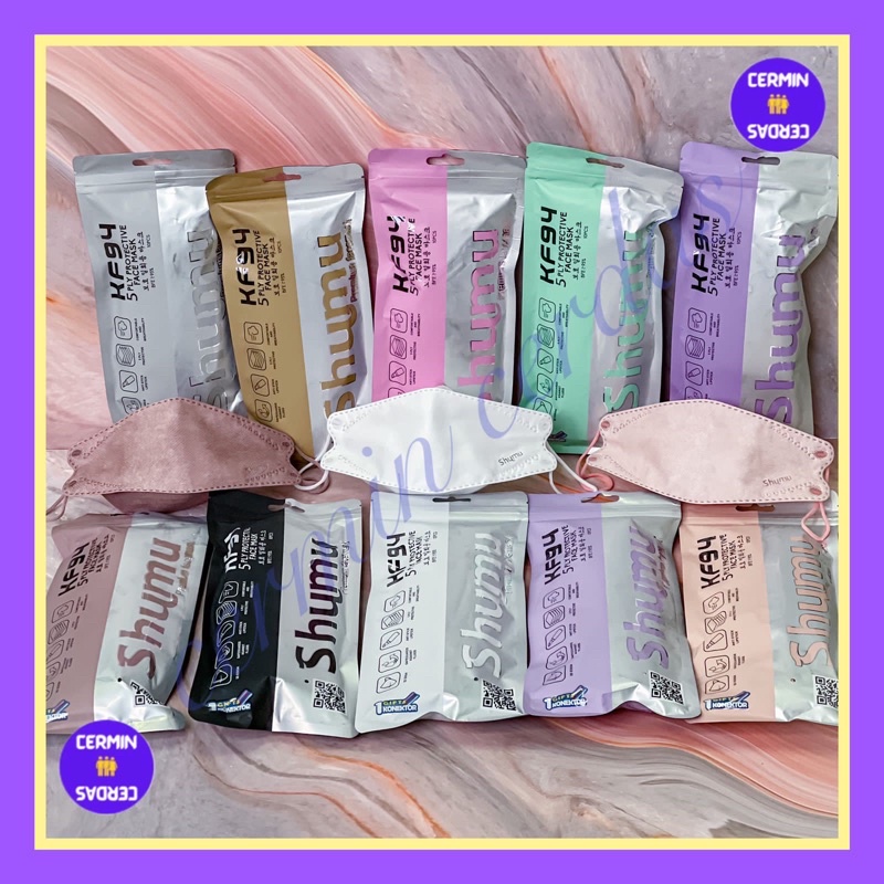 [ Shumu ] Masker KF94 5Ply isi 10 Pcs Embos Premium Warna