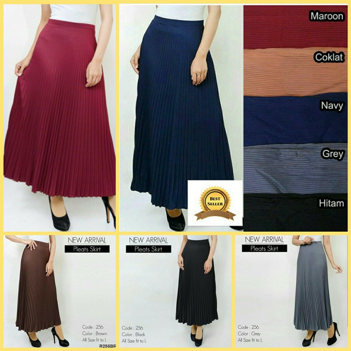 Fashion Muslim Bawahan Rok Muslim Plisket Wanita