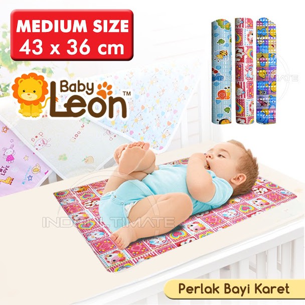 Perlak Ompol Bayi Karet Waterproof Baby Leon Besar Kecil Alas Ompol Newborn Bayi RANDOM MOTIF