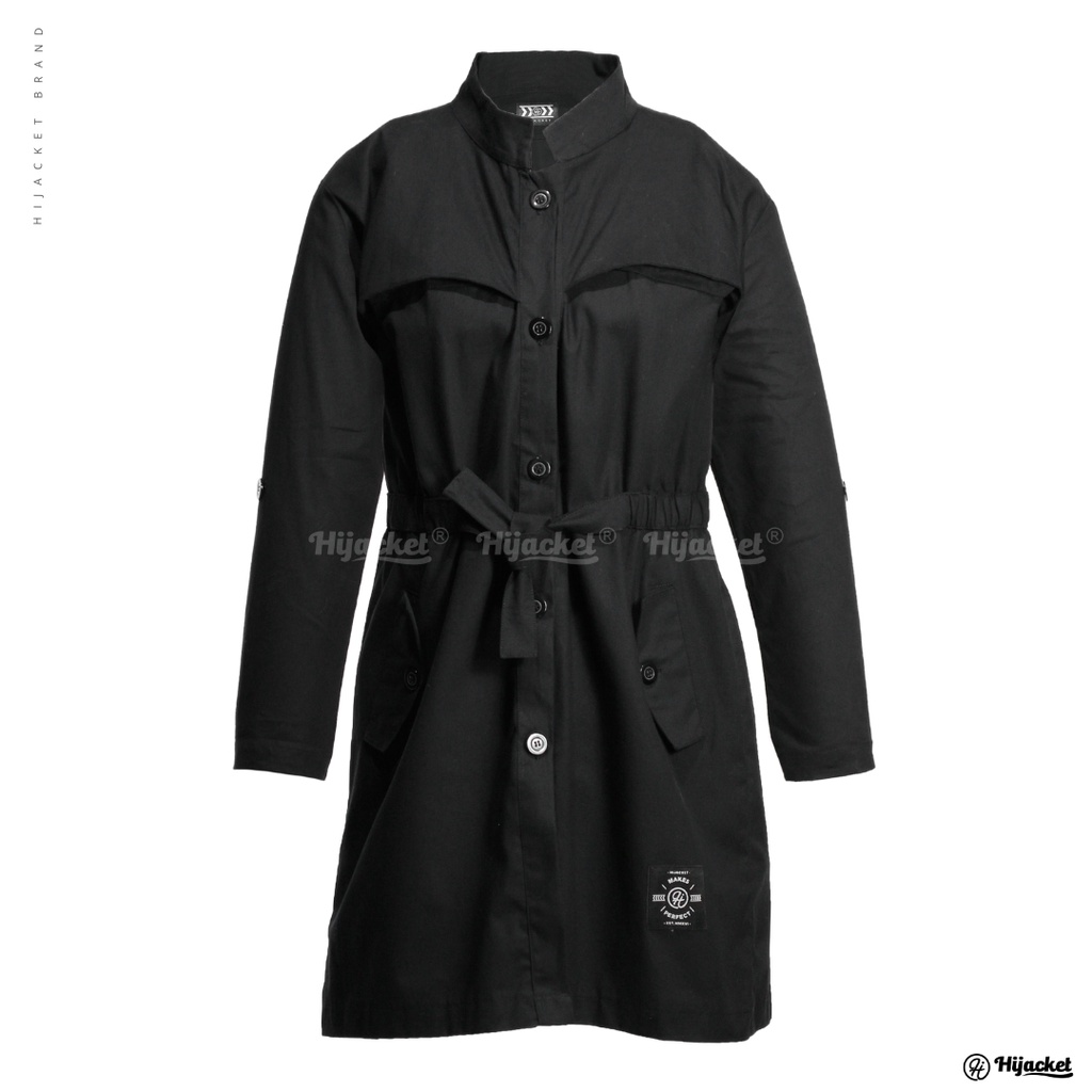 ⭐️NEW BEST SELLER⭐️ JAKET WANITA MUSLIMAH - HIJACKET VALERIA - HIJAKET HIJAB SYARI PANJANG ORIGINAL-Black (Hitam)