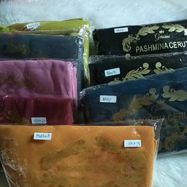 Pashmina Ceruty babydoll premium 180x 75 cm