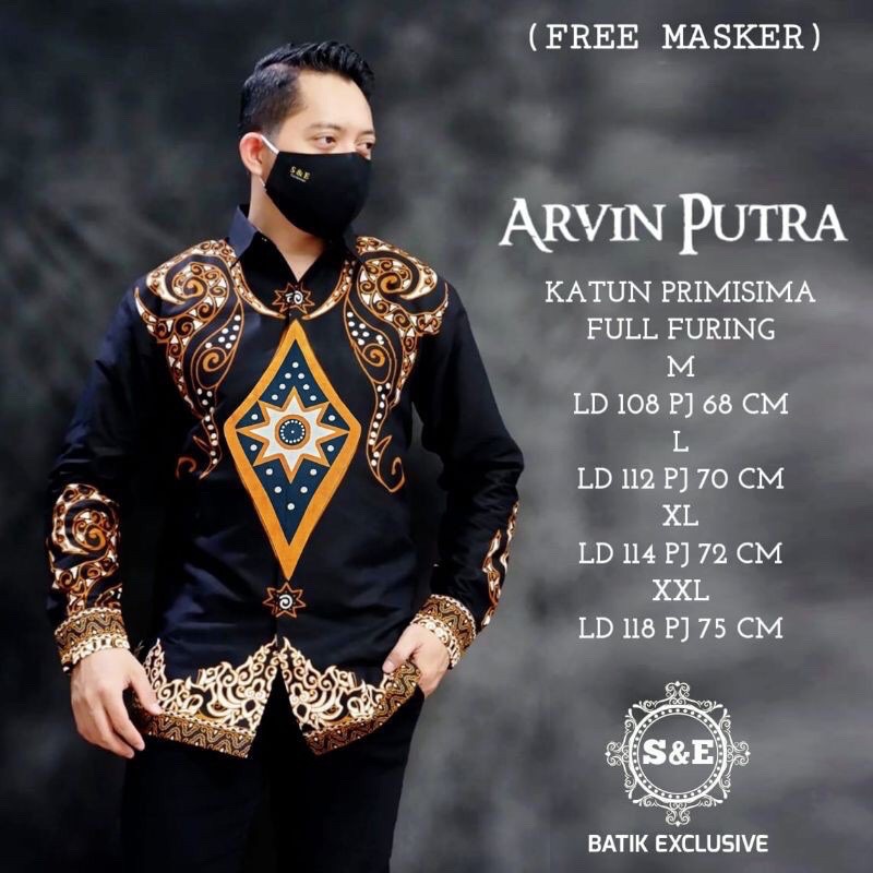 Batik ARVIN PUTRA Full Furing Katun Halus Size M-XXL High Quality