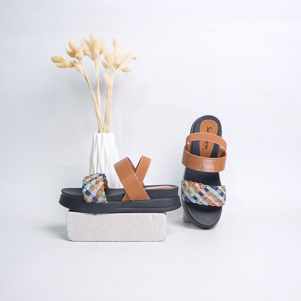 Sara Sara LOREE Sandal Wedges Anyam sepatu sandal tali sandal wedges cewek terbaru