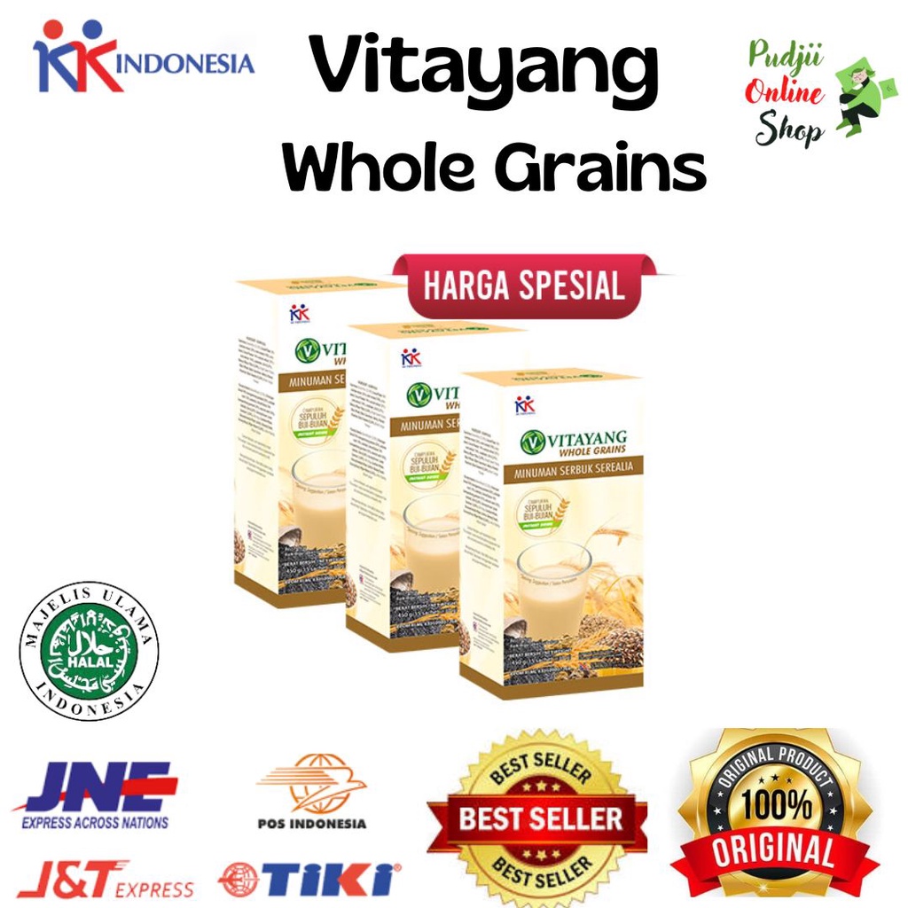 

Vitayang Whole Grains 3x15 Sachet Sarapan Sehat Minuman Diet Sereal Rendah Kalori Gula Lemak Low Fat