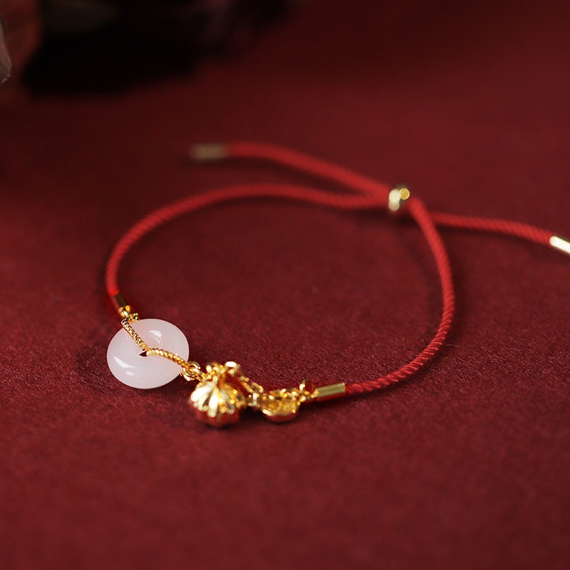 Gelang Giok Hetian Alami Dengan Buckle Lotus Bahan Sterling Silver Untuk Wanita