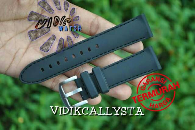 ORIGINAL RUBBER STRAP TALI KARET JAM 22 24 WATERPROOF UNIVERSAL