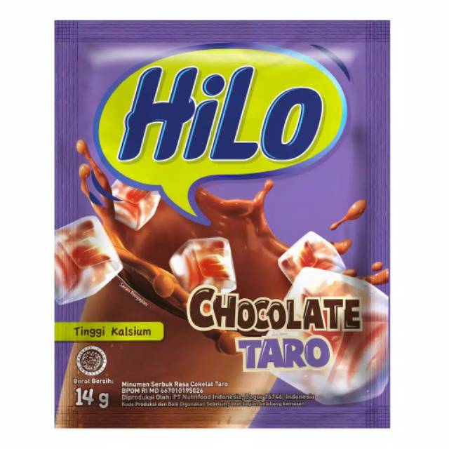 Hilo choco banana / white choco / choco hazelnut / chocolate taro sachet 14 gram