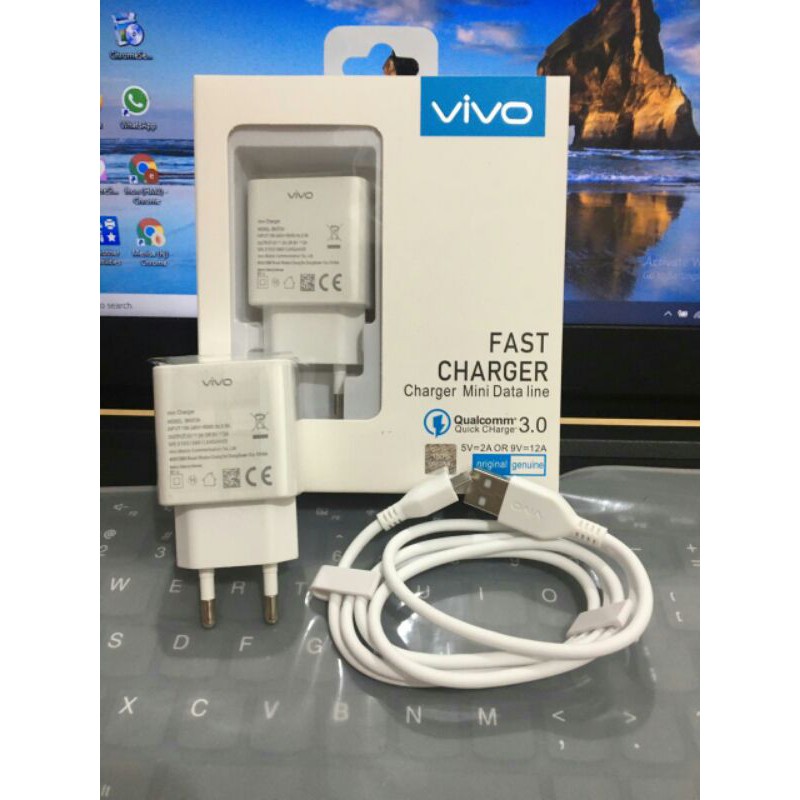 Charger vivo S1 2a 9v fast charging original 100 ori new kabel data micro usb v3 bk0720