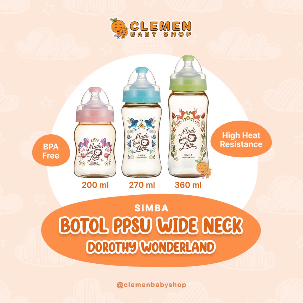 Simba Botol Susu PPSU Dorothy Wide Neck