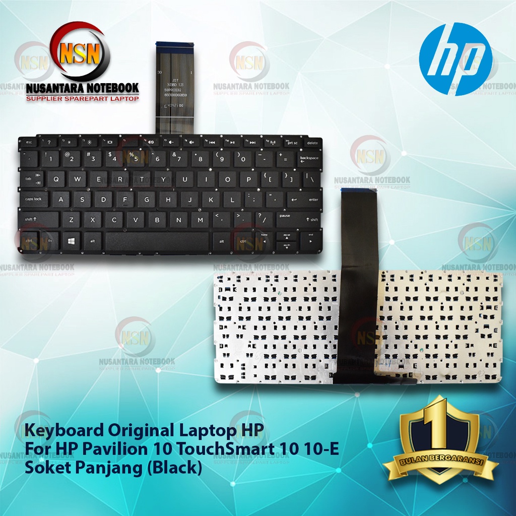 Keyboard Laptop HP Pavilion 10 Kabel Soket Panjang - Black