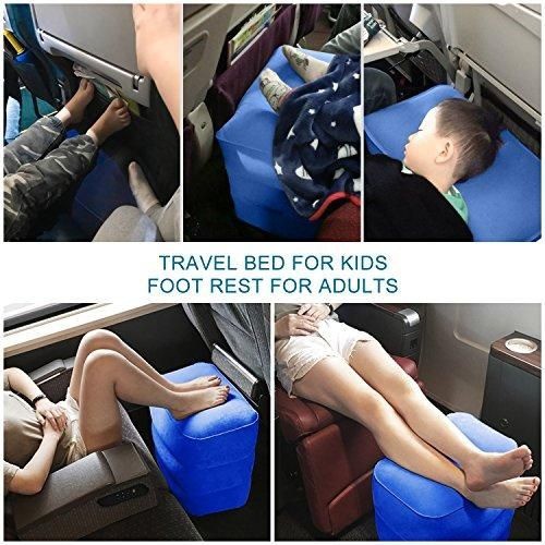 ULTIMA Flight Buddy inflateable foot rest Blue mirip plane pal jet kid kooshy fly tot (includ pompa)