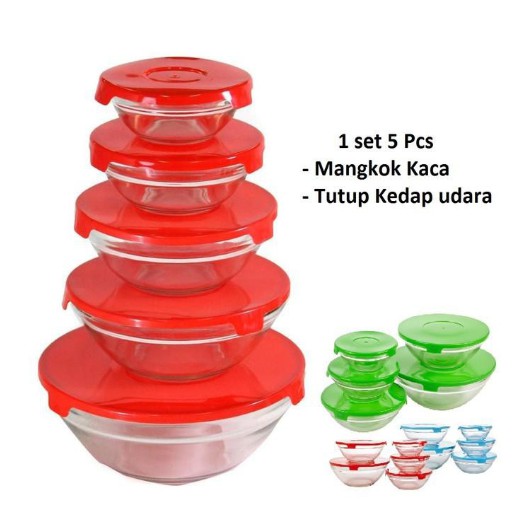 Jual Mangkok Kaca Elegant 5 In 1 Sebaguna Murah Shopee Indonesia 5277