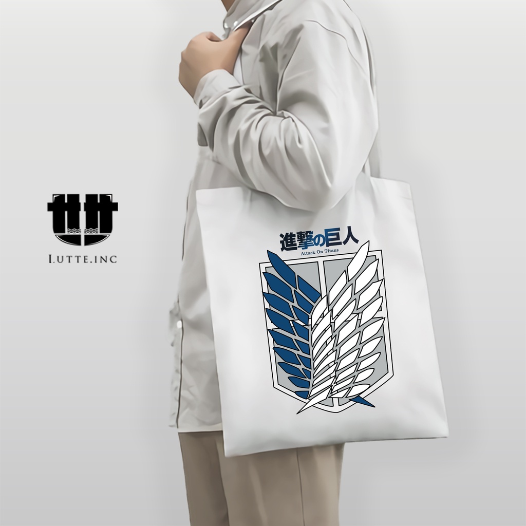 Attack On Titan Tote Bag Anime ToteBag Kanvas Premium Tas Totebag Aot