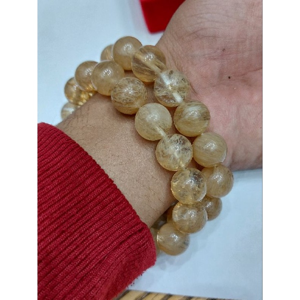 Gelang Batu Manik Sedana Batu Gold Rutille STONE GOLDEN HAIR 6mm 8mm 10mm - Import