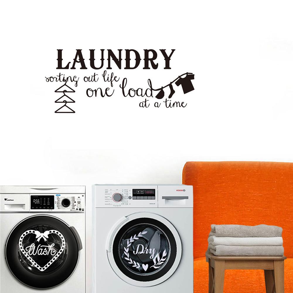 Solighter Laundry Room Decal Art DIY Simbol Dekorasi Rumah Hiasan Mencuci|Sign Pengering Mesin Cuci