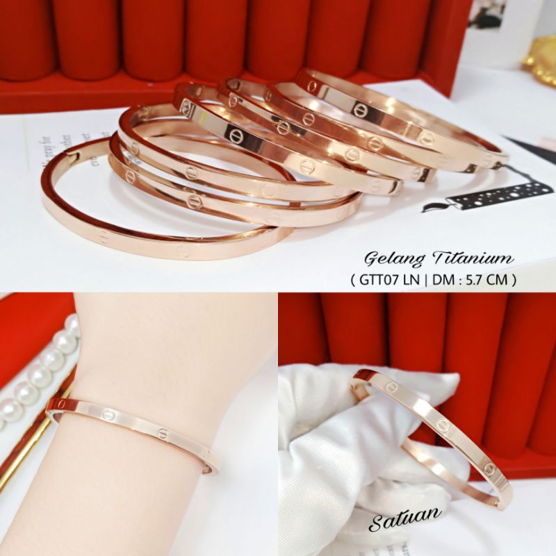 Gelang Titanium Nagita Perhiasan Wanita Anti karat Lapis emas premium GTT07-11 BE