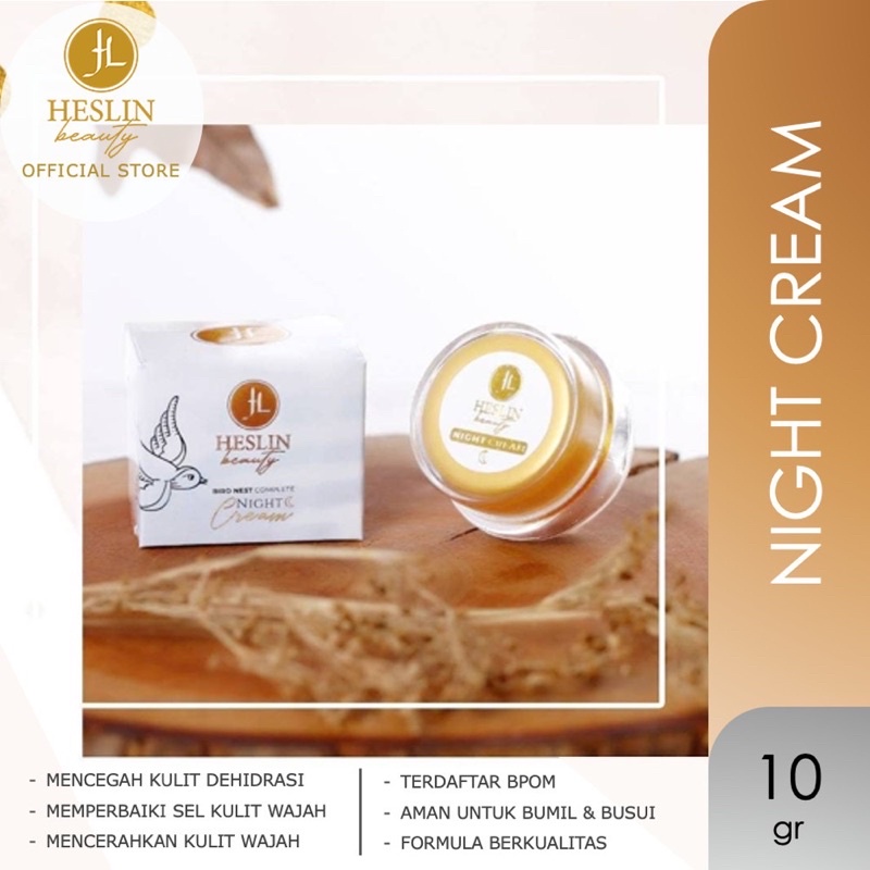 Night Cream Heslin Beauty - Krim Malam Heslin - Cream Wajah Heslin - Cream BPOM