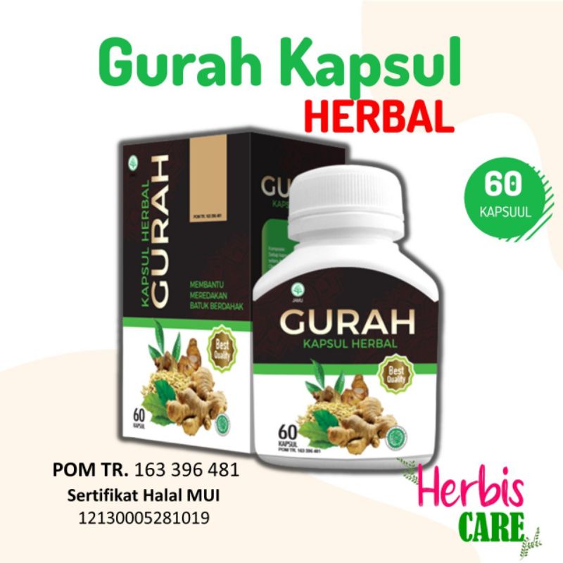 Kapsul Herbal Gurah - Atasi Batuk Berdahak, Batuk Menahun, Gangguan Pernapasan, Tidur Mendengkur / N