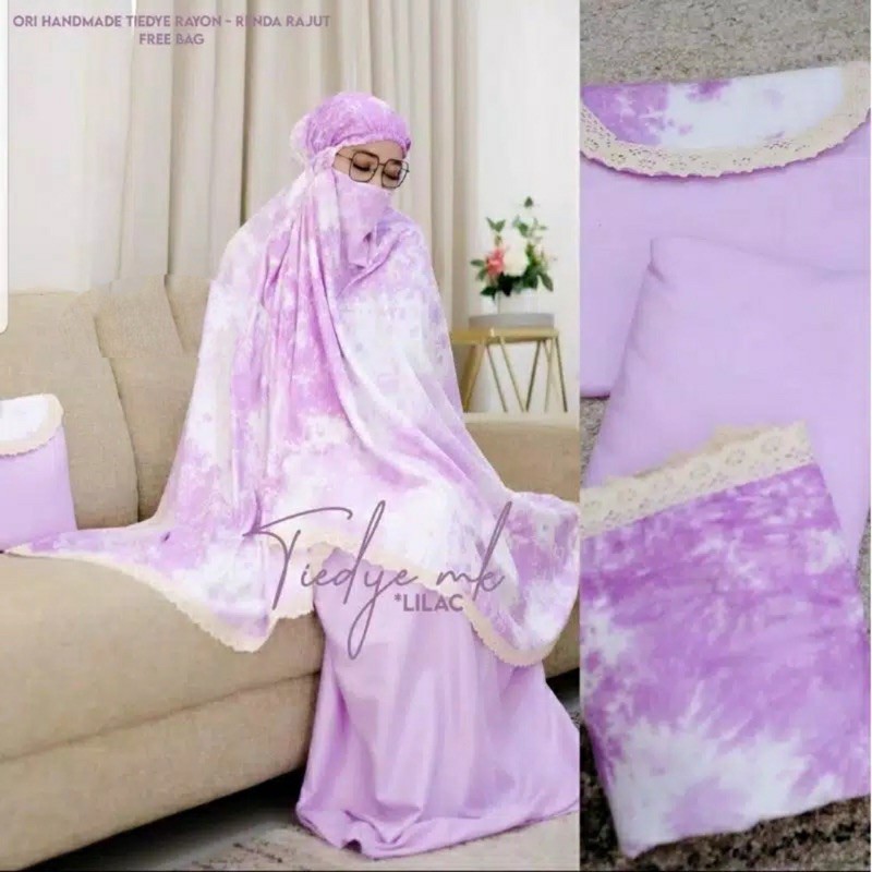 YOJJASHOP MUKENA TIEDYE MK MUKENA QUEENA MUKENA BALI DEWASA JUMBO KATUN RAYON MOTIF PREMI