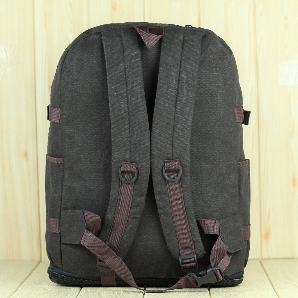 Tas Ransel Kanvas Distro Susun Rebound Coklat Tua Pria Wanita Original Murah Kerja Jumbo Simpel Backpack Kanvas Tas Ransel Punggung Pria Bahan Kanvas Besar Outdoor Gaul Terbaru Kuat Awet