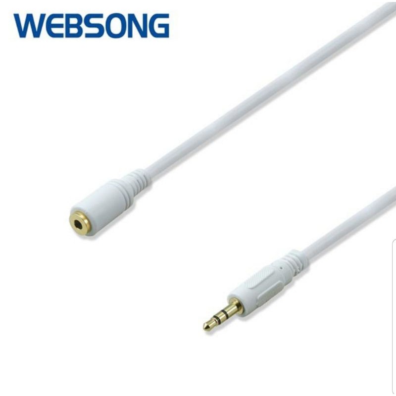 Kabel Audio AUX 3.5mm Male to Female 5M Gold Plated WEBSONG