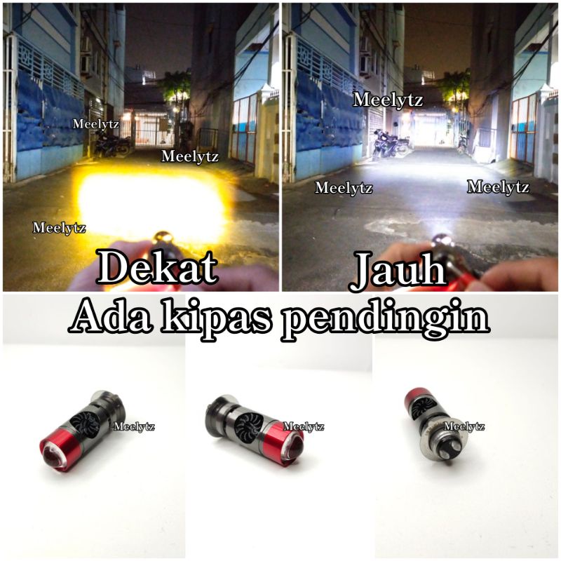 Lampu utama H6 laser kipas putih kuning ac dc