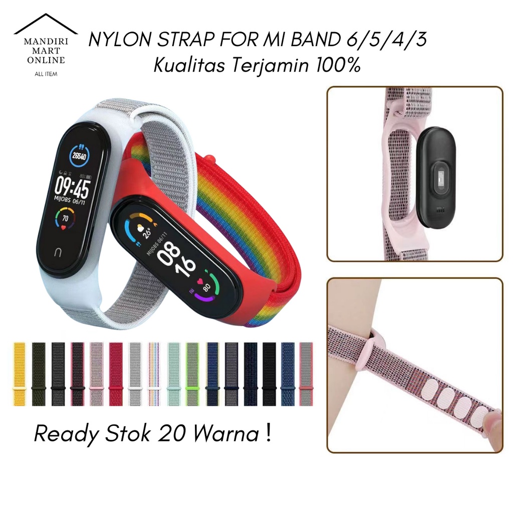 Strap Nylon Xiaomi Mi band 6 5 4 3 / Tali Miband 3/4/5/6 Nilon