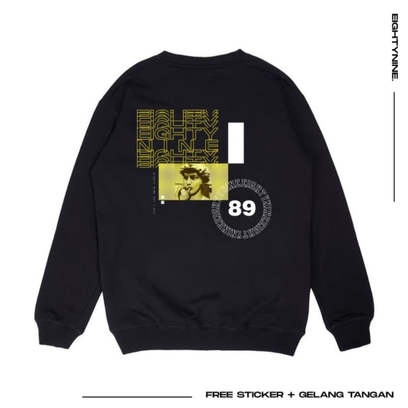 sweater crewnek aighty nine - black edition