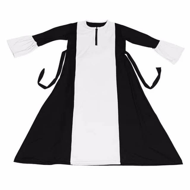 Baju Muslim Anak Jersey Kombinasi Garis Hitam Putih Shopee Indonesia