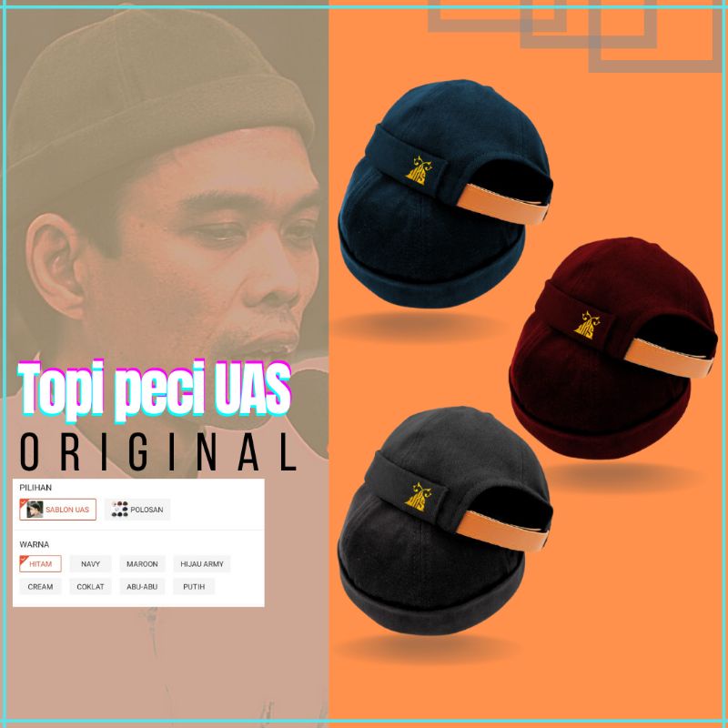 UAS Topi Kekinian Topi Peci Pria Aksesoris  Fashion Muslim Dewasa Miki Hat Original