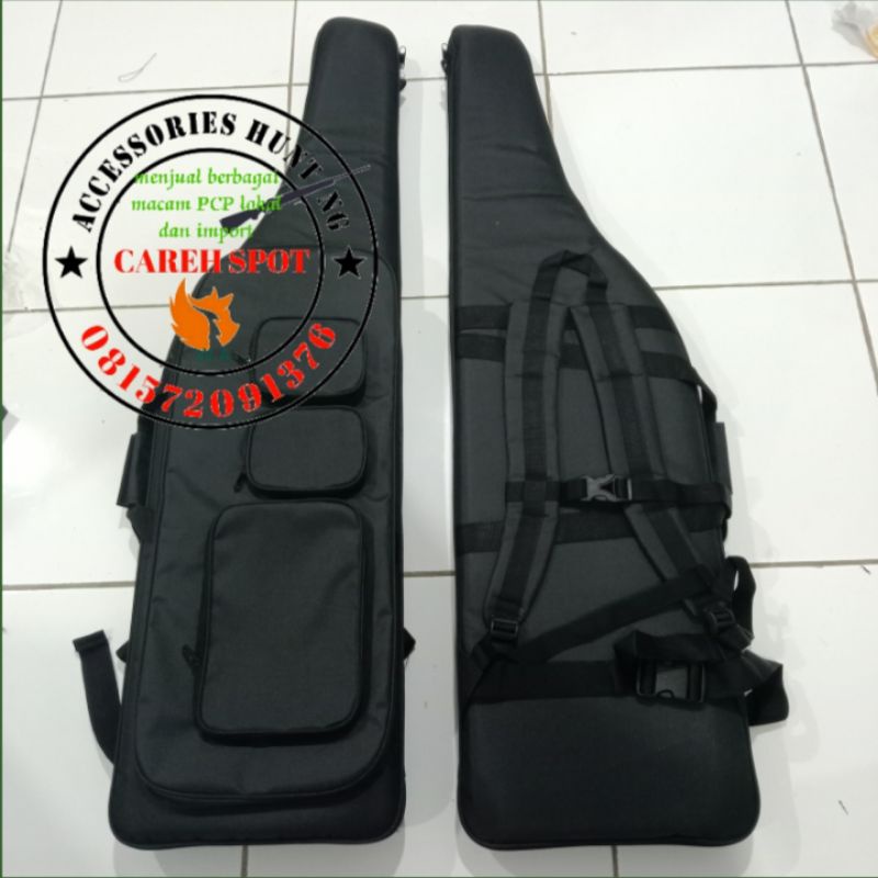 tas senapan PCP/uklik/gejluk+saku pompa hitam