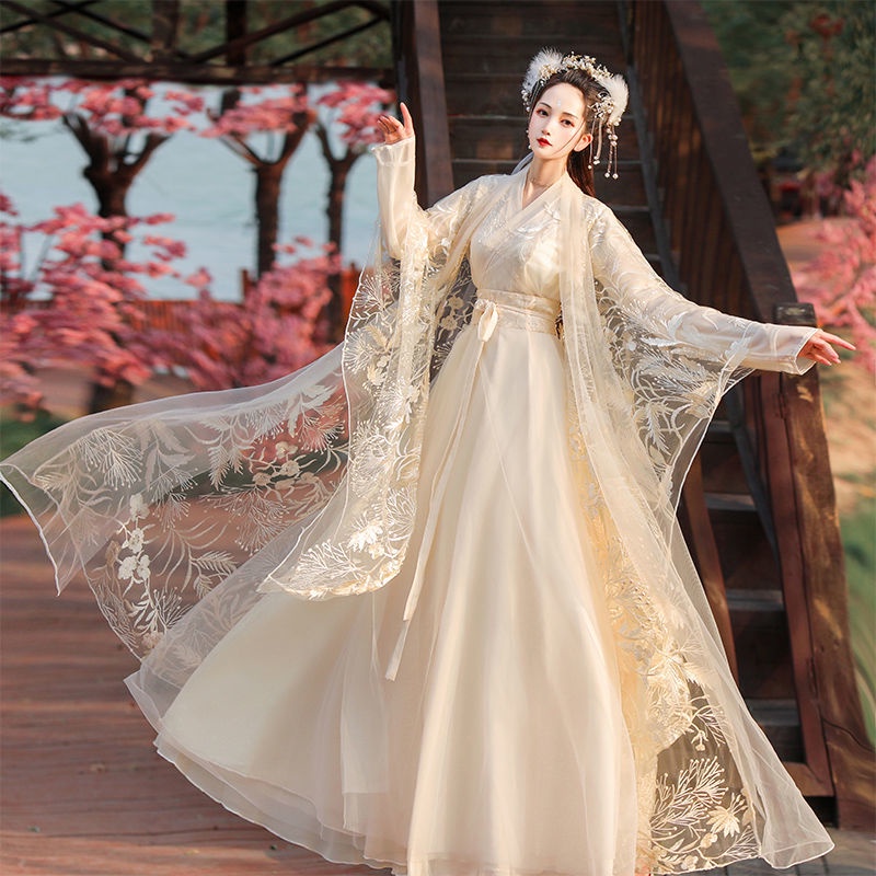 Han clothing original women's Han Chinese clothing ancient costume summer lace embroidery Super fair