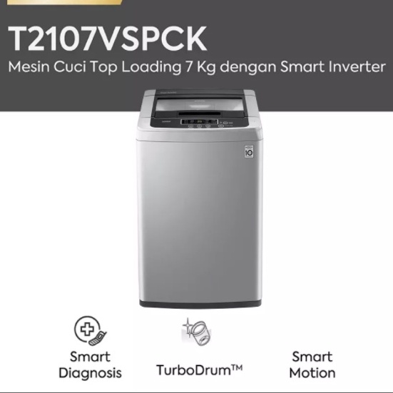 LG Mesin Cuci Top Loading 7 KG - T2107VSPCK