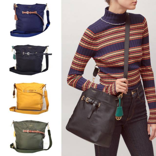 Tory Burch Perry Nylon Color-Block Bucket Bag tas original authentic asli