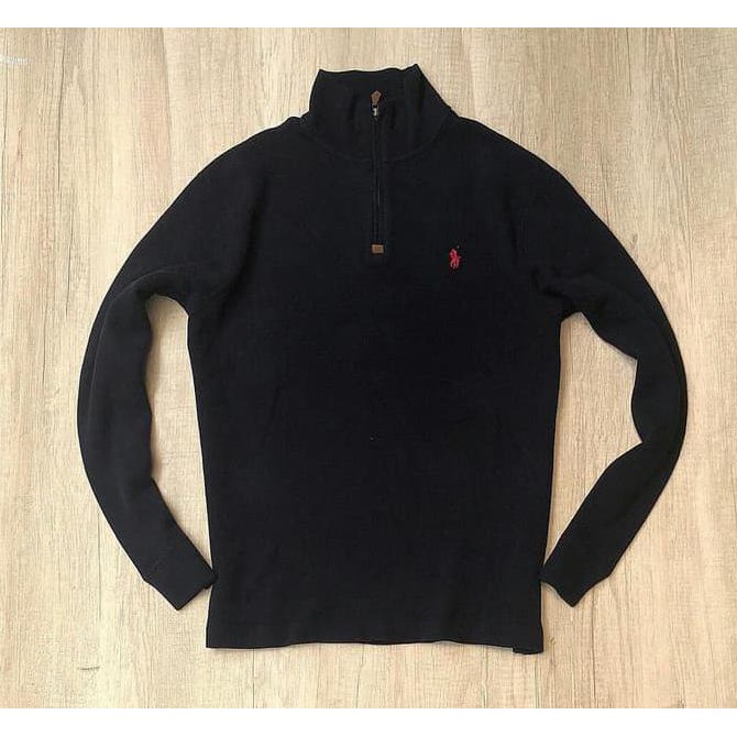 Joy Fashion! Sweater Polo Half Zipper Musim Dingin Gunung Original