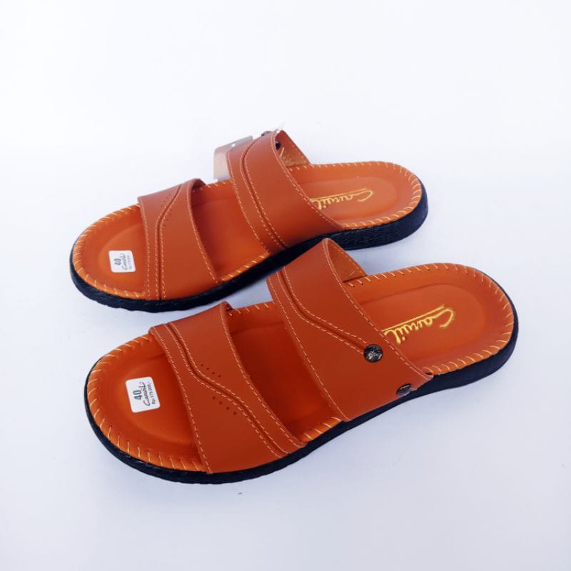 SANDAL KULIT Casual Canvil 01 import terbaru