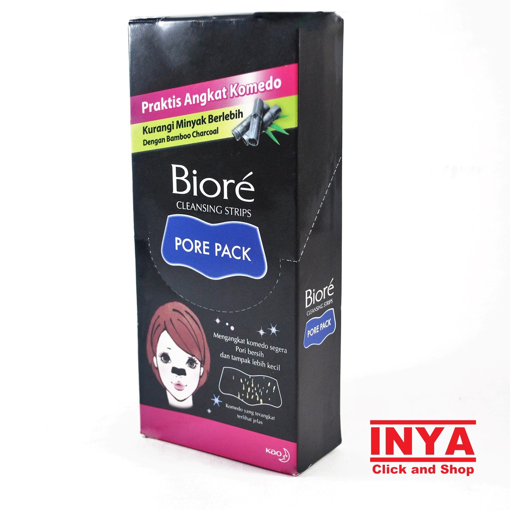 BIORE PORE PACK CHARCOAL CLEANSING STRIPS BLACK BOX isi 6 Pack