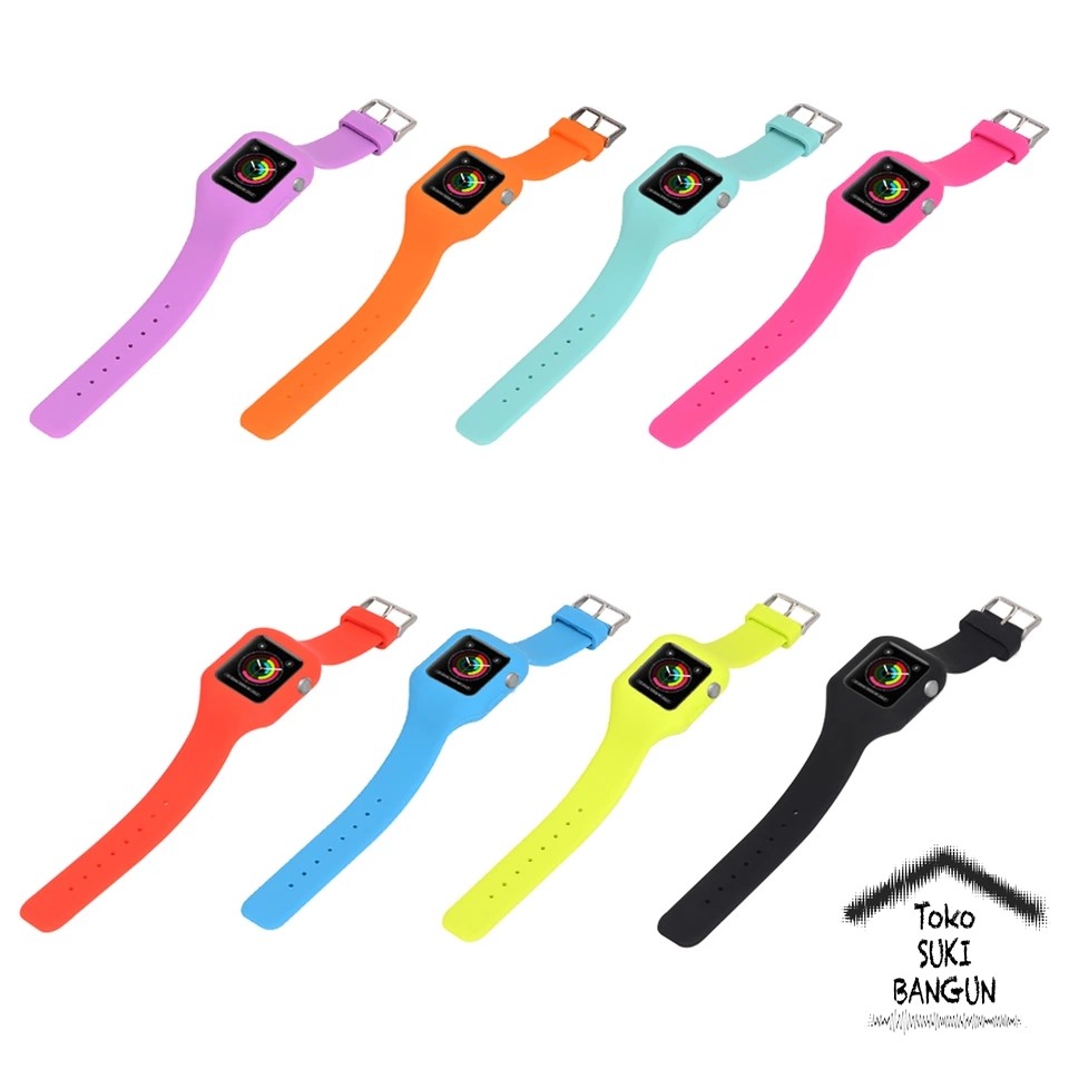 TALI JAM Apple Watch Series 3 2 1 Strap Band 38mm Case Rubber COLORFUL Silicone