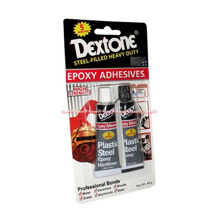 Dextone Epoxy Adhesives 48gr High Strength Lem Hitam Abu-Abu Plastic Steel Epoxy Hardener Profesional Bonds Lem Untuk Besi Baja Porcelain Kayu Keramik