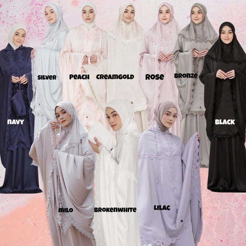 moscha hijab ORI / mukena imut 2in1 polos / mukena moscha hijab / mukena travelling premium / mukena