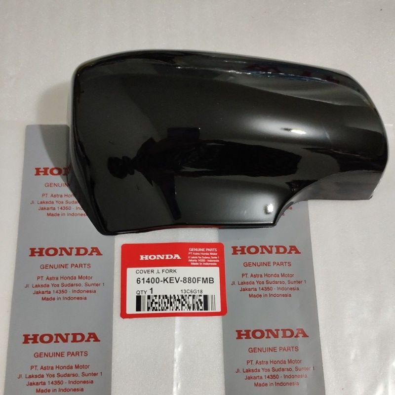 Cover Slebor Tutup Fork depan KIRI Honda Supra X 100 old lama Hitam Ori 61400-KEV-880FMB