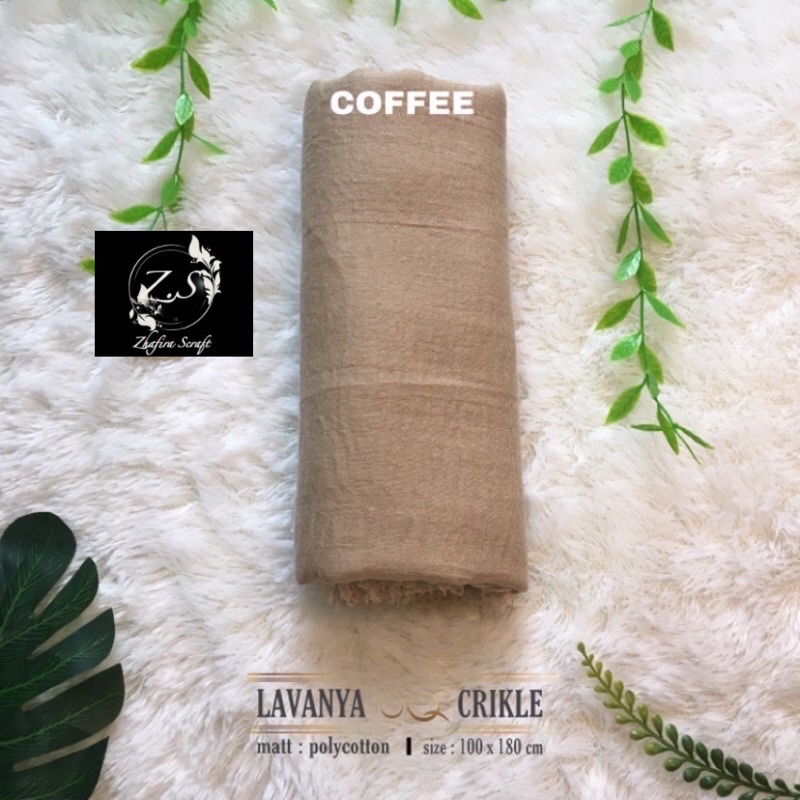 HIJAB Best Seller PASHMINA CRINKLE / CRINCLE - PASHMINA CUTTON CRINKLE / NEGRO / KUSUT-Coffee