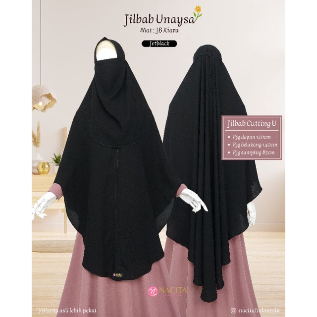 JILBAB UNAYSA JETBLACK BY NACITA