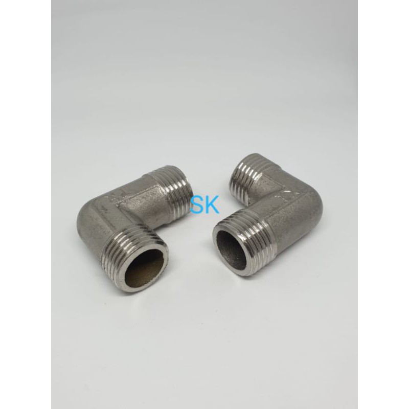 Knee L Drat Luar 1/2 inch Stainles Steel 304 - Keni L Drat Luar