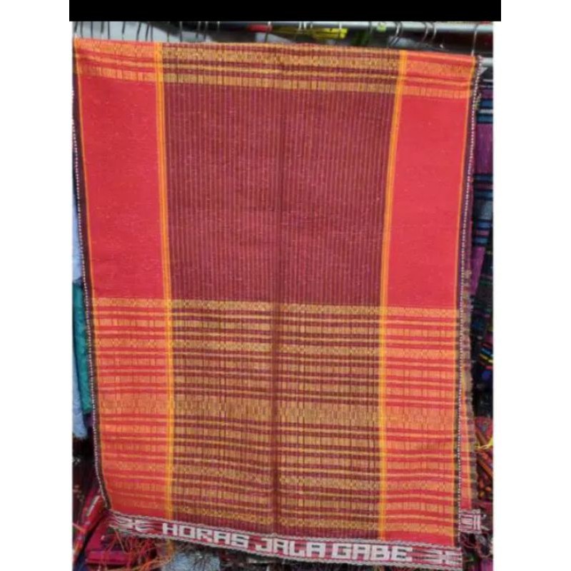 Ulos ragi hotang mas merah maron sisi merah