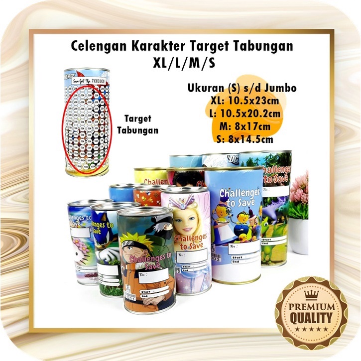 Celengan Target Challenge/Celengan Karakter XL