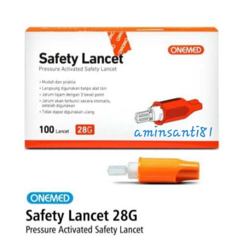 Safety Lancet 28G Onemed isi 100pcs/Safety blood Lancet