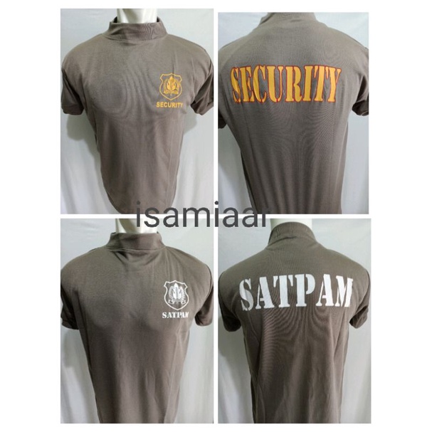 KAOS LENGAN PDK SECURITY KRAH LEHER TINGGI//SATPAM//WARNA  COKLAT