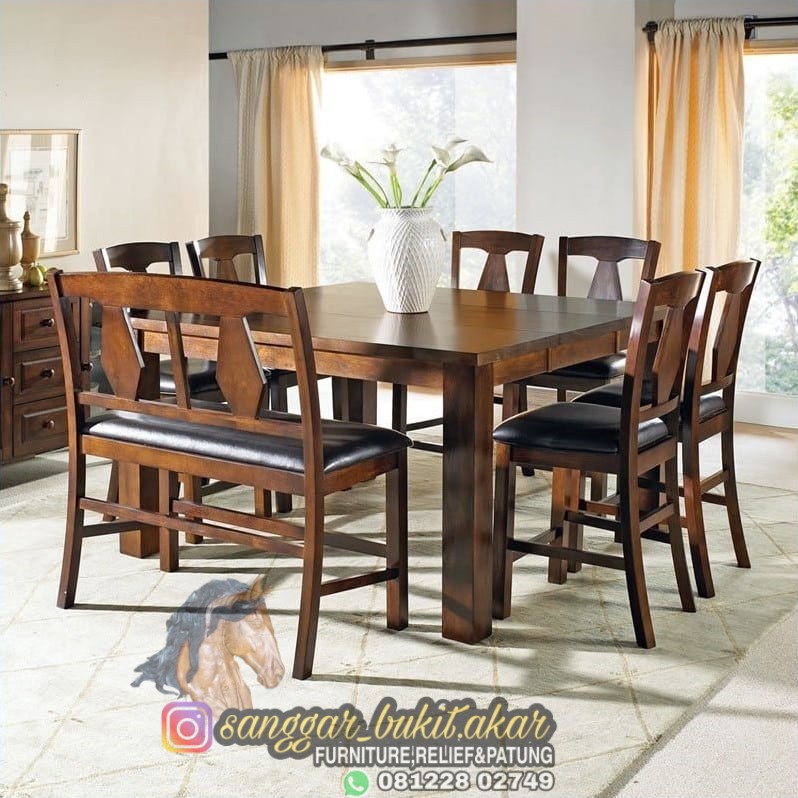 set-meja-makan-bar-jati