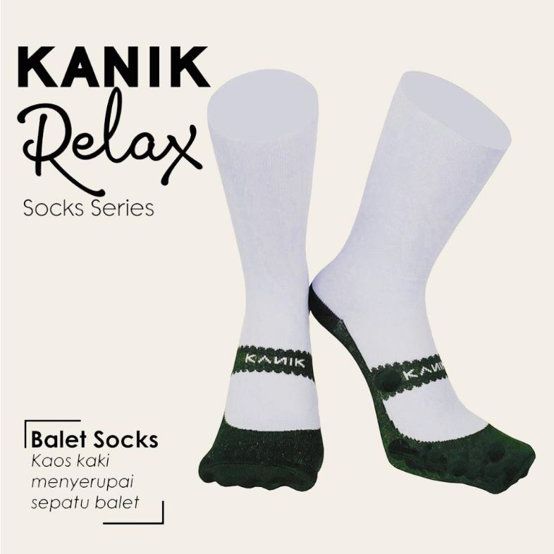 Kanik Relax Balet - Kaos Kaki Telapak Hitam Motif Unik